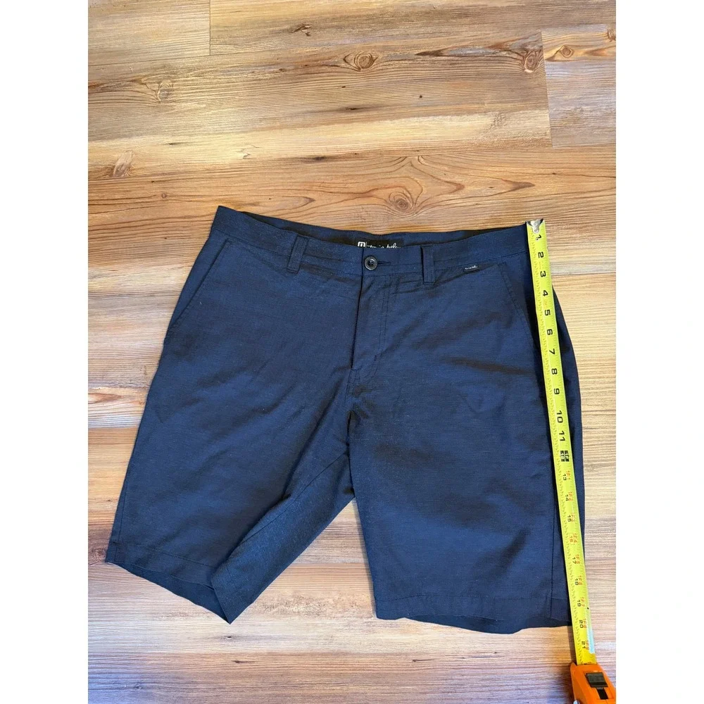 Travis Mathew Mens Golf Shorts Navy Blue Micro Stripe Performance Size 34 - Picture 5 of 6